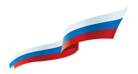 Stylized flag of Russia in the wind