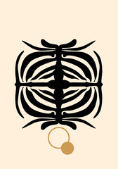 ABSTRACT BOHO MODERN TRENDY ELEMENT POSTER VECTOR