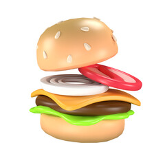 Burger 3D illustration