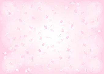 桜の花びらの背景イラスト（ピンク色背景）