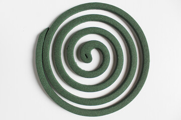 A green mosquito coils, isolated on white background