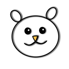 illustrazione con sagoma di musetto di animale su sfondo trasparente