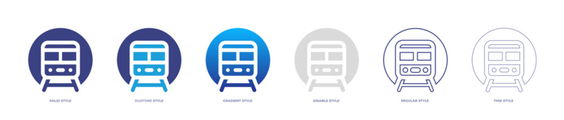 Underground icon set full style. Solid, disable, gradient, duotone, regular, thin. Vector illustration and transparent icon.