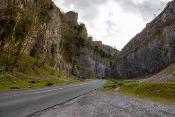 Cheddar Gorge the village of Cheddar, Somerset, England