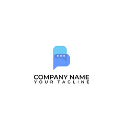 Minimalist linear logo in the form of the letter B and two symbols of dialogue