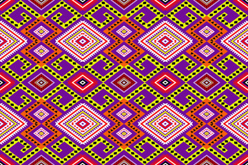 Ethnic Geometric oriental traditional with triangles and elements seamless pattern. designed for background, wallpaper, clothing, wrapping, fabric, Batik, decorating, embroidery 