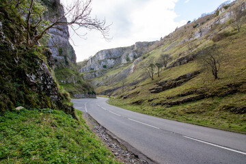 Cheddar Gorge the village of Cheddar, Somerset, England