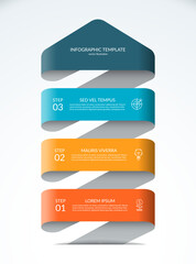 Up arrow infographic concept. Business template with 3 steps, options, parts. Can be used for diagram, chart, web design. Vector illustration.