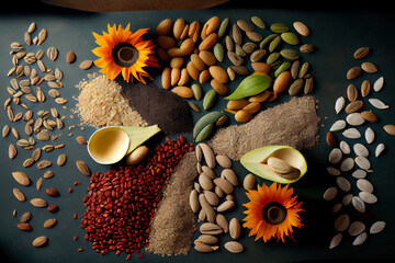 Obraz na płótnie Canvas Delicious Healthy Seeds Mix