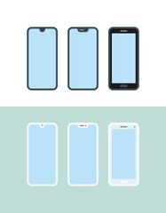 Mobile phones vector icon set