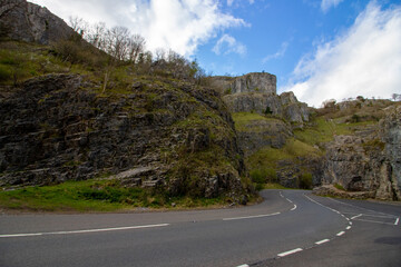 Cheddar Gorge the village of Cheddar, Somerset, England