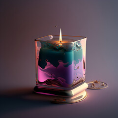 Burning Candle in A Glass generative ai