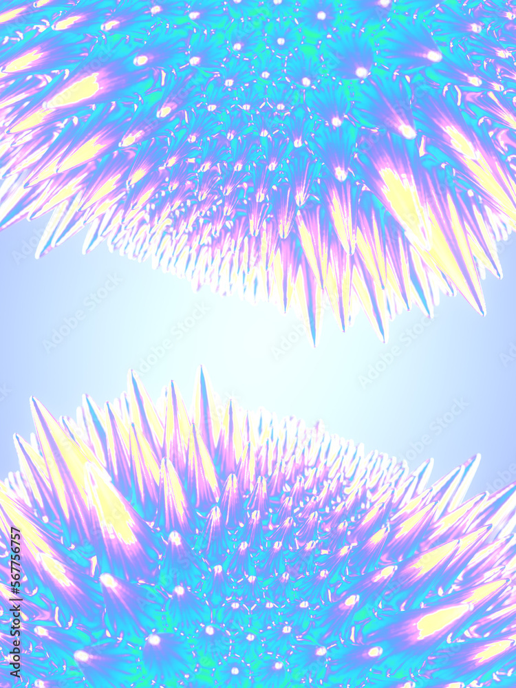 Aufkleber Abstract ferromagnetic organic blobs. Modern background. Creative design. 3d rendering digital illustration