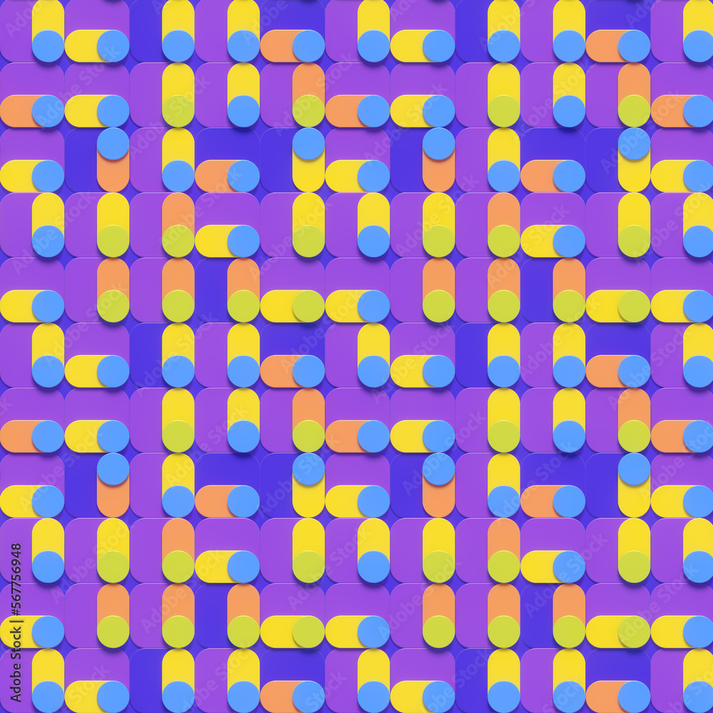 Poster Abstract geometric background which is perfect for your phone as wallpaper. 3d rendering digital illustration