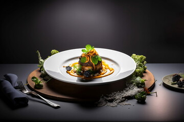 Perfect Michelin star dish food photography AI generative