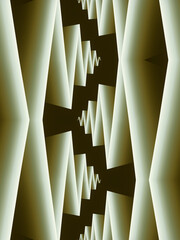 Abstract composition with zigzag pattern. Futuristic background. 3d rendering digital illustration