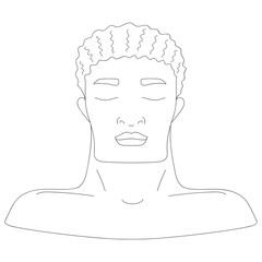 
Abstract African American man with Black skin