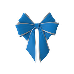 Blue bow on transparent background