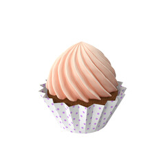cake with cream on transparent background