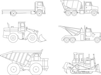 Vector illustration sketch of heavy equipment vehicle