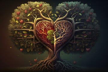 Der Liebes Baum von Adam und Eva - obrazy, fototapety, plakaty