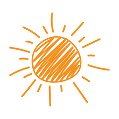 Hand Drawn Sunflowers in orange Colors, Artistic Sketches, and Whimsical Illustrations