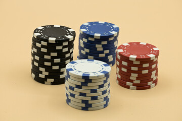 photographs of poker plays on orange background