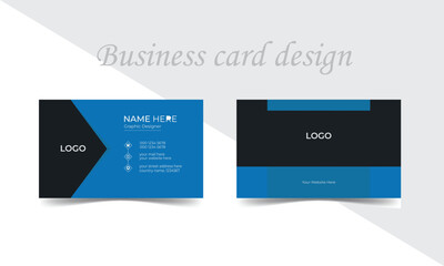 clean blue professional business card design, modern business card design templates. Modern business card design template, Stationery design. Vector illustration