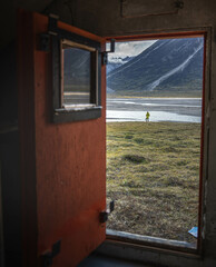 Akshayuk Pass, Baffin Island, Canada. View from cabin door