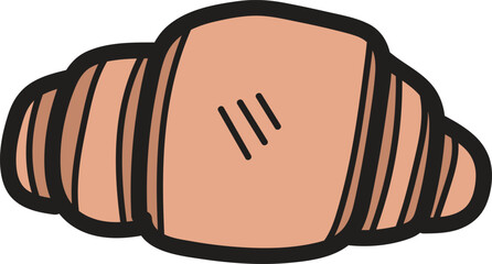 Hand Drawn croissant illustration in doodle style