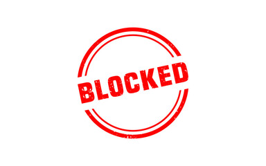 BLOCKED rubber stamp with grunge style on white background