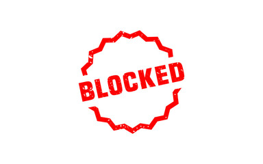 BLOCKED rubber stamp with grunge style on white background