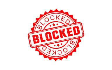 BLOCKED rubber stamp with grunge style on white background
