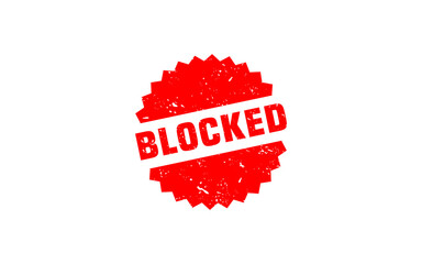 BLOCKED rubber stamp with grunge style on white background