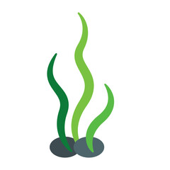 Naklejka premium see weed algae flat vector illustration minimalist logo icon