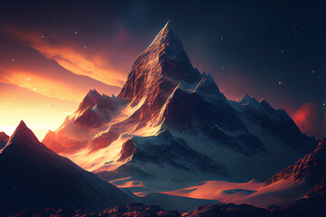 Cinematic mountain image, Ai generated