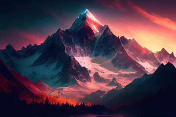 Fototapeta na wymiar Cinematic mountain image, Ai generated