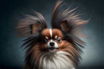dog with crazy hairstyle, generative ai