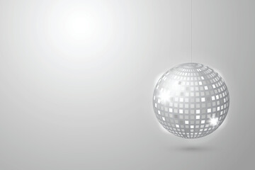 Silver Disco Balls On Background. Party Decoration. Wallpaper. Vector Illustration
