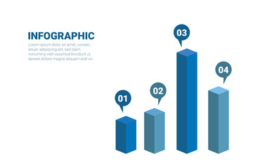 Infographic Chart 4 Option Banner Background. Option. Template. Vector Illustration 