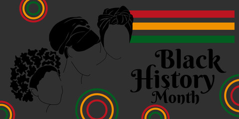 Black History Month, Horizontal banner design for theme design