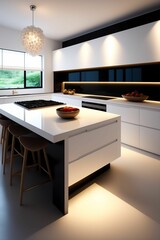 Modern kitchen  white interior