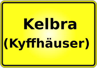 Fototapeta premium Ortseingangsschild Deutschland Stadt elbra (Kyffhäuser)