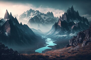 Misty Mountains at Dawn