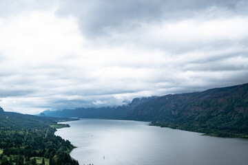 Clouds over the Columbia River Gorge in Oregon & Washington