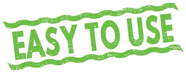 EASY TO USE text on green lines stamp sign.