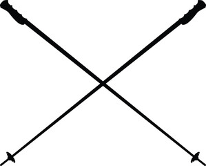 Ski poles icon on white background.  logo with ski poles sign. flat style.