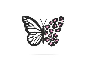 butterfly illustration and wild leopard design © ulucsevda