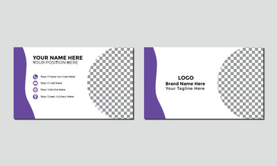 Fototapeta premium purple color business card identity card and name card visiting card business card template 