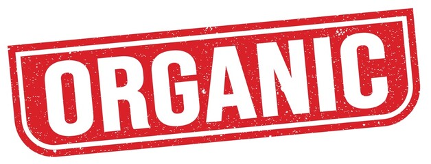ORGANIC text written on red stamp sign.